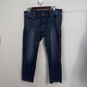 Lucky Brand Womens Sweet Crop Jeans 12 / 31 Straight Mid Rise Blue Medium Wash